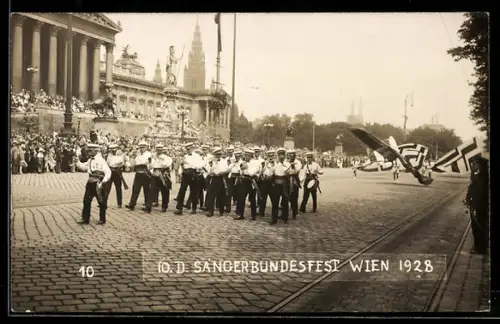 Foto-AK Wien, 10. D. Sängerbundesfest 1928, Festumzug