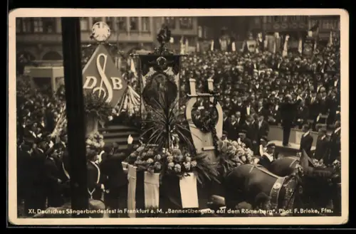 AK Alt-Frankfurt, 6. Deutsches Sängerbundesfest, Bannerübergabe auf dem Römerberg