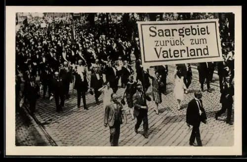 AK Wien, X. Deutsches Sängerbundesfest, Festzug Saargebiet, Saargebiet zurück zum Vaterland