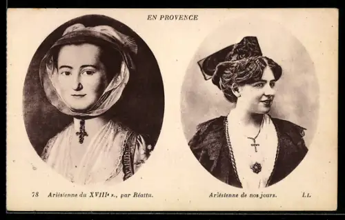 AK Arlésienne du XVIIIe s. et Arlésienne de nos jours