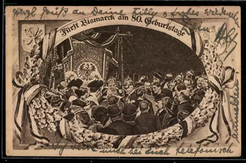 AK Fürst Bismarck am 80. Geburtstag im Rahmen
