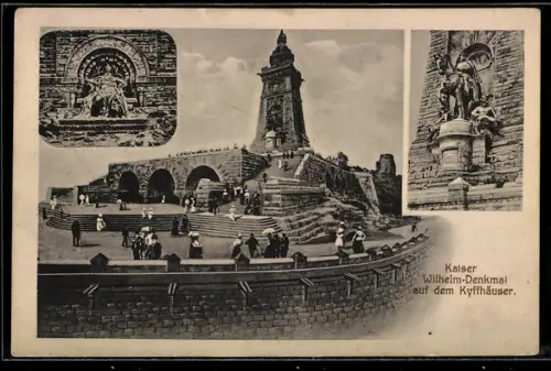 AK Kyffhäuser, Kaiser Wilhelm-Denkmal, Barbarossa