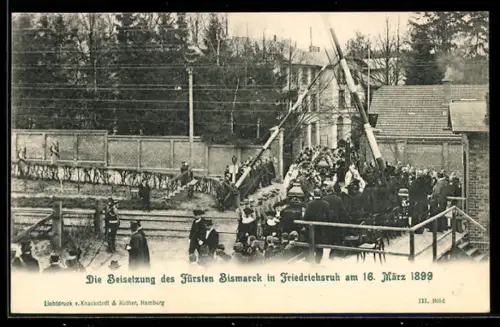AK Die Beisetzung des Fürsten Bismarck in Friedrichsruh am 16. März 1899