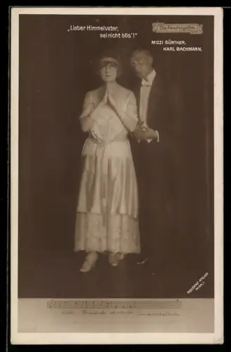 AK Operette Die Faschingsfee, Mizzi Günther und Karl Bachmann