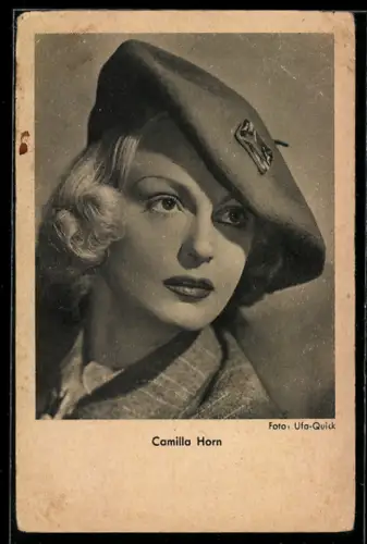 AK Schauspielerin Camilla Horn mit Hut