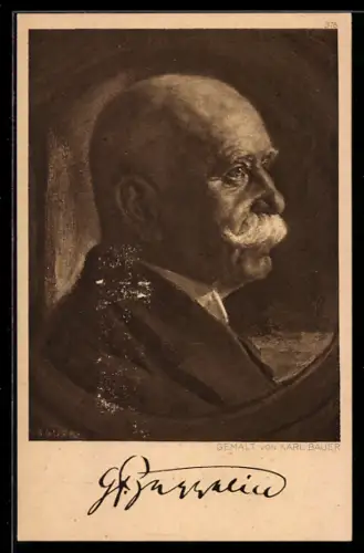 Künstler-AK Karl Bauer, Portrait Graf Zeppelin