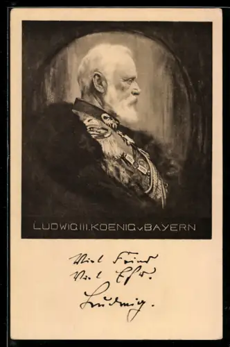 AK Portrait König Ludwig III. von Bayern in Uniform
