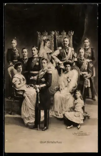 AK Herrscherhaus Hohenzollern mit Kaiser Wilhelm II. und Kaiserin Auguste Viktoria