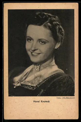 AK Schauspielerin Hansi Knoteck im Halbprofil