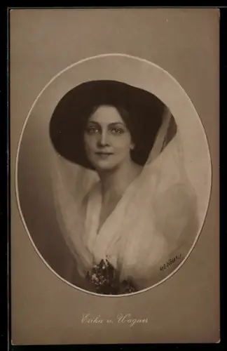 AK Schauspielerin Erika von Wagner mit Hut