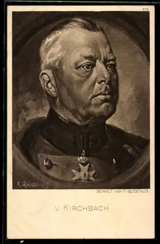 Künstler-AK Fritz Quidenus: Portrait von Generaloberst Hans von Kirchbach