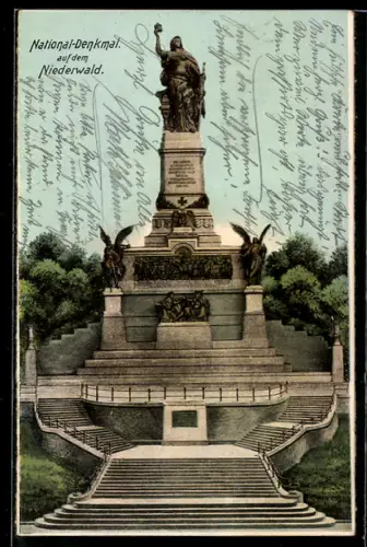 AK Rüdesheim am Rhein, Nationaldenkmal auf dem Niederwald