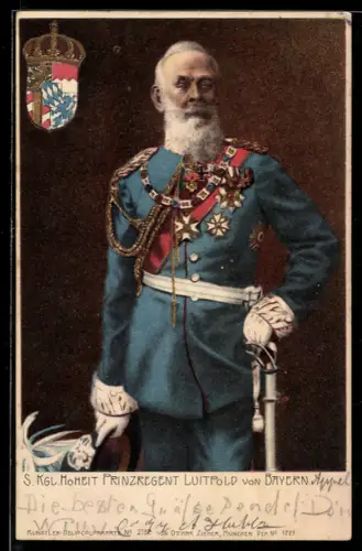 AK Prinzregent Luitpold in Uniform, Wappen