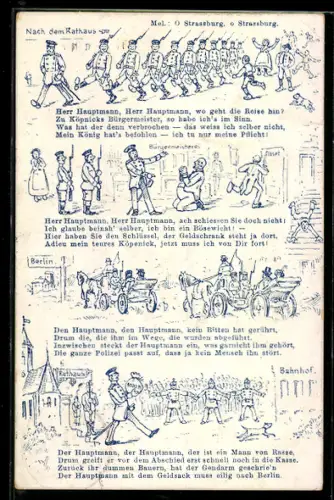 AK Berlin, Geschichte des Hauptmanns von Köpenick in Versen und Bildern