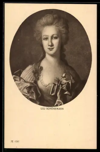 AK Porträt Lili Schönemann, 1775 mit Goethe verlobt