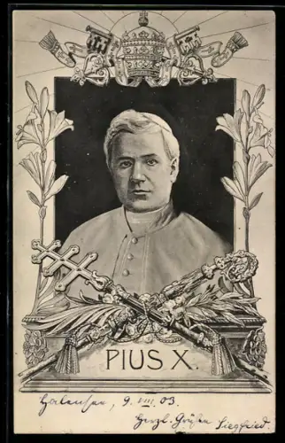 AK Papst Pius X., Halbportrait