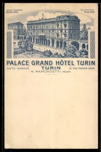 AK Turin, Palace Grand Hotel Turino, N. Ramondetti Propr.
