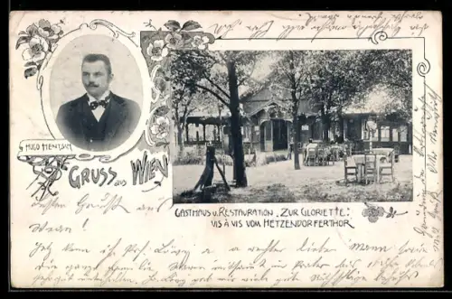 AK Wien, Gasthaus und Restaurant Zur Gloriette, am Hetzendorferthor