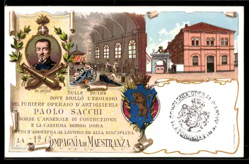 Lithographie La 1a Compagnia di Maestraza, Paolo Sacchi