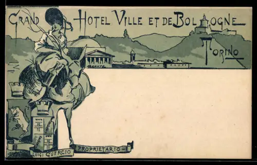 AK Torino, Grand Hotel Ville et de Bologne, Luigi Giercio Proprietario