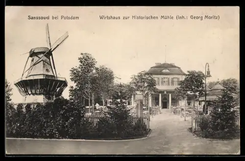 AK Sanssouci b. Potsdam, Gasthaus zur Historischen Mühle von Georg Moritz