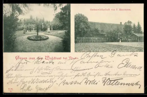 AK Rheda, Garten-Restaurant Waldlust von F. Massmann