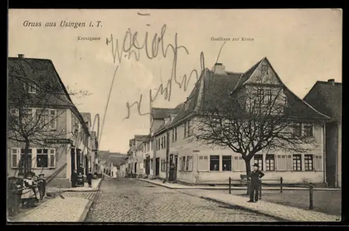 AK Usingen i. T., Gasthaus zur Krone, Kreuzgasse