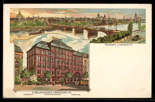 Lithographie Frankfurt a. M., Spedition u. Transport H. Delliehausen, Mainzerlandstrasse 1