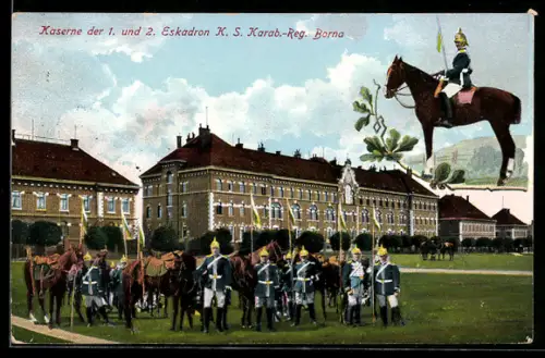 AK Borna, Kaserne der 1. und 2. Eskadron K. S. Karab.-Regiment