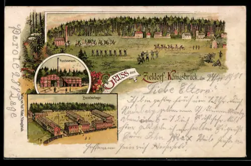 Lithographie Königsbrück, Barackenlager, Maschinenwerk