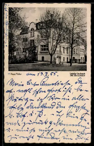 AK Leipzig-Leutsch, Villa Haus Möller in der Otto Schmiedtstr. 4, Aussenansicht