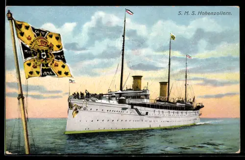 AK Kaiserliche Yacht S.M.S. Hohenzollern, Kaiserliche Standarte