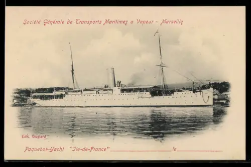AK Passagierschiff Ile-de-France im Hafen der Société Générale de Transports Maritimes a Vapeur