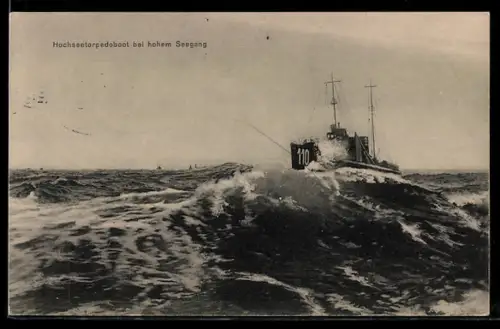 AK Hochseetorpedoboot S-110 bei hohem See, Kriegsschiff