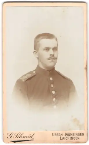 Fotografie G. Schmid, Urach, Soldat vom Inf.-Rgt. Nr. 125, 7. Württembergisches, in Uniform