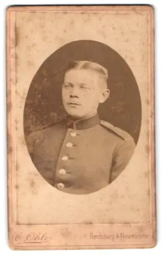 Fotografie C. Ohle, Rendsburg, Neuwerk, Soldat vom Regiment Nr. 9 in Uniform
