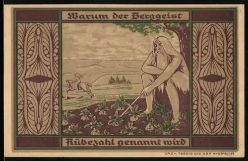 Notgeld Greiffenberg i. Schl. 1921, 30 Pfennig, Rübezahl mit Zwerg und Stadtwappen mit Löwe