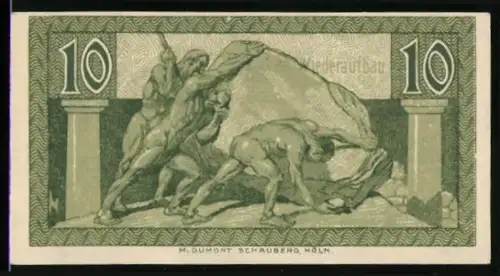 Notgeld Bonn 1920, 10 Pfennig, Steinträger-Motiv