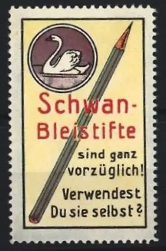 Reklamemarke Schwan, Bleistifte, Schwan-Logo