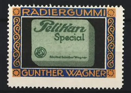 Reklamemarke Günther Wagner, Pelikan Radiergummi