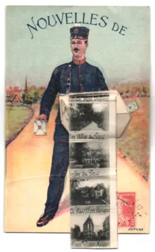 Leporello-AK Vichy, Le Casino, Allée couverte, Source de l`Hôpital, Un Coin du Parc, Place Victor Hugo