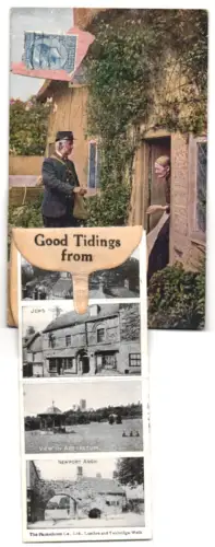 Leporello-AK Lincoln, Mailman, Cathedral, Pottergate, The Stone Bow, Monks Abbey, The Castle, Jew`s House