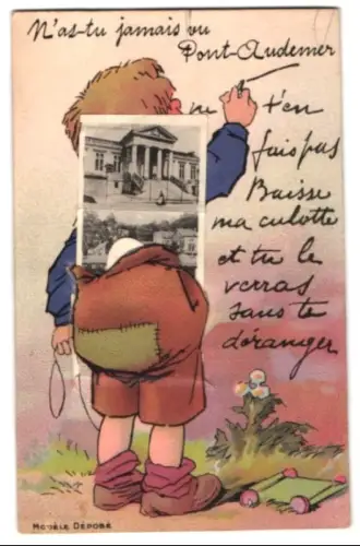 Leporello-AK Pont-Audemer, Rue de la République, Vue générale, Pont