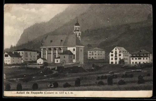 AK Sappada /Cadore, Chiesa e paesaggio montano