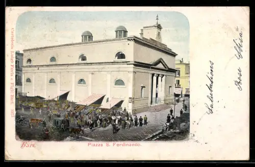 AK Bari, Piazza S. Ferdinando con mercato e folla di persone