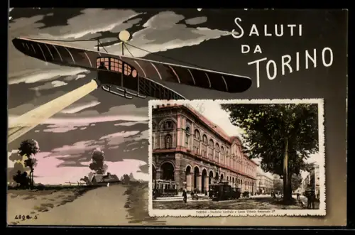 AK Torino, Stazione Centrale e Casa Editrice Corso Vittorio Emanuele II