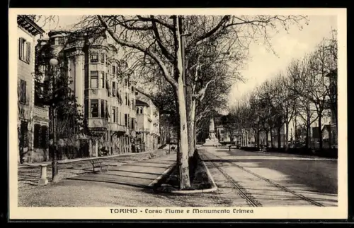 AK Torino, Corso Fiume e Monumento Crimea