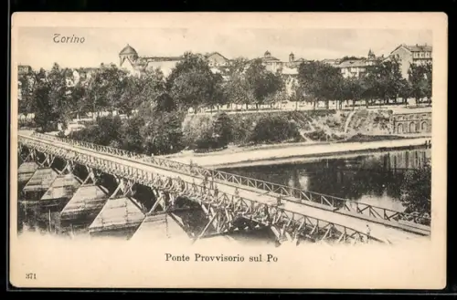 AK Torino, Ponte Provvisorio sul Po