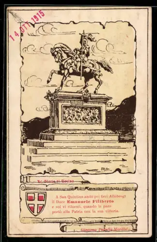 AK Torino, Monumento a Emanuele Filiberto in Piazza San Carlo