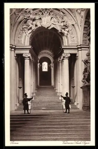 AK Roma, Vaticano, Scala Regia con guardie svizzere